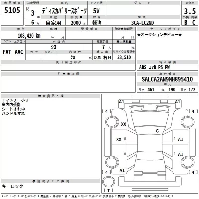 Rover DISCOVERY  с аукциона в Японии