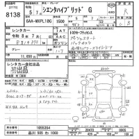 Toyota SIENTA лот № 8138 оценка R  с аукциона в Японии 10