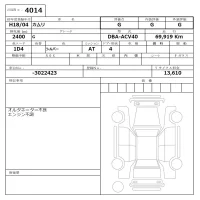 Toyota CAMRY лот № 4014 оценка G  с аукциона в Японии 6