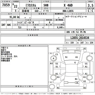 Daihatsu MIRA  с аукциона в Японии
