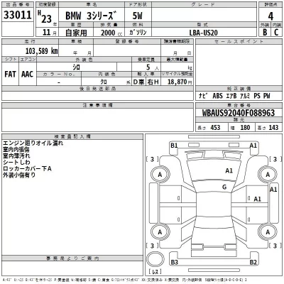 BMW 3-Series  с аукциона в Японии