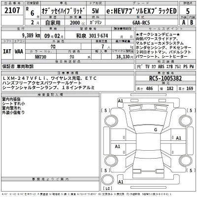 Honda ODYSSEY  с аукциона в Японии