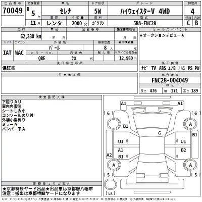 Nissan SERENA  с аукциона в Японии