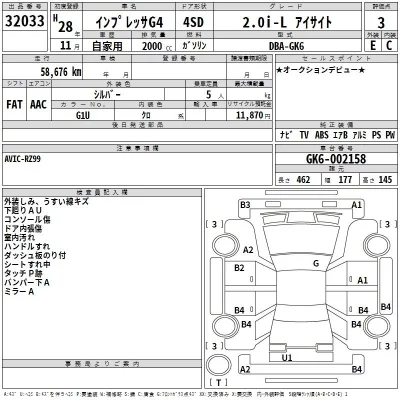 Subaru IMPREZA G4  с аукциона в Японии
