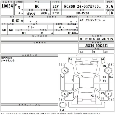 Lexus RC  с аукциона в Японии