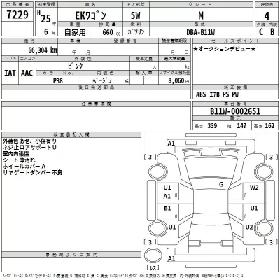 Mitsubishi EK WAGON  с аукциона в Японии