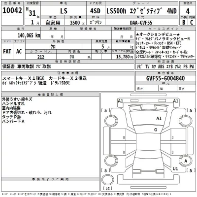 Lexus LS  с аукциона в Японии