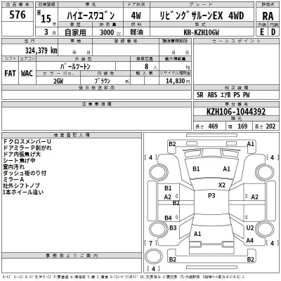 Toyota HIACE  с аукциона в Японии