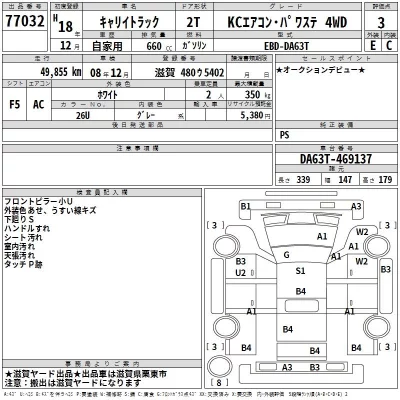Suzuki CARRY TRUCK  с аукциона в Японии