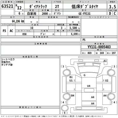 Toyota DYNA  с аукциона в Японии
