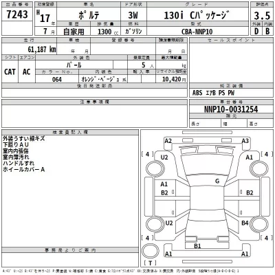 Toyota PORTE  с аукциона в Японии