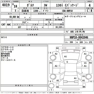 Toyota PORTE  с аукциона в Японии