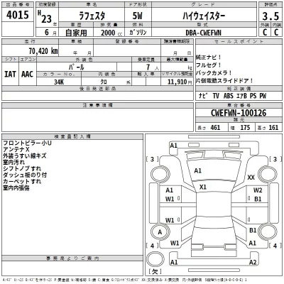 Nissan LAFESTA  с аукциона в Японии