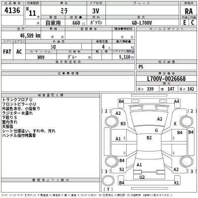 Daihatsu MIRA  с аукциона в Японии