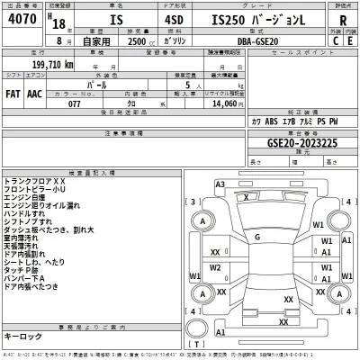 Lexus IS  с аукциона в Японии