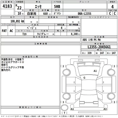 Daihatsu Esse  с аукциона в Японии