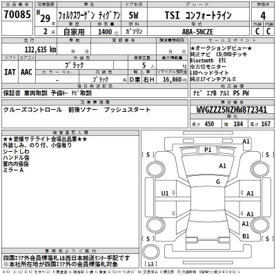 Volkswagen TIGUAN  с аукциона в Японии