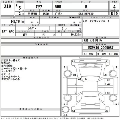 Toyota AQUA  с аукциона в Японии