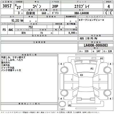 Daihatsu Copen  с аукциона в Японии