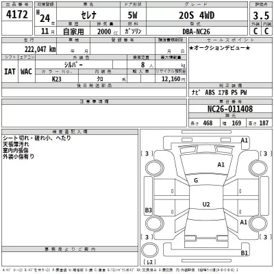Nissan SERENA  с аукциона в Японии