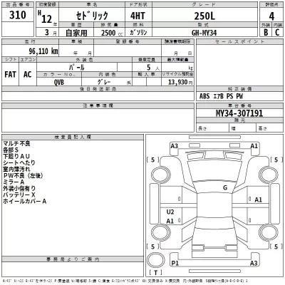 Nissan CEDRIC  с аукциона в Японии