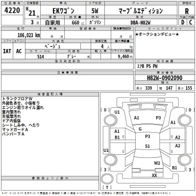 Mitsubishi EK WAGON  с аукциона в Японии
