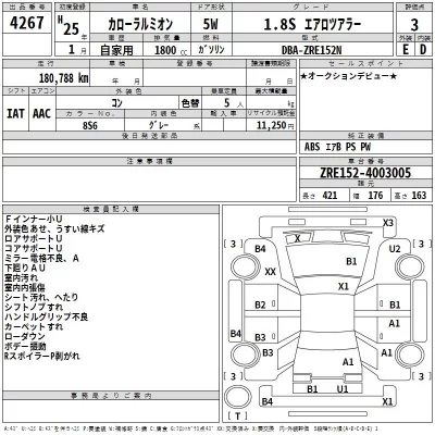 Toyota COROLLA RUMION  с аукциона в Японии