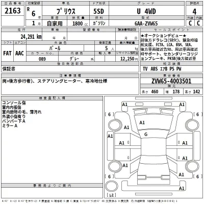 Toyota Prius  с аукциона в Японии