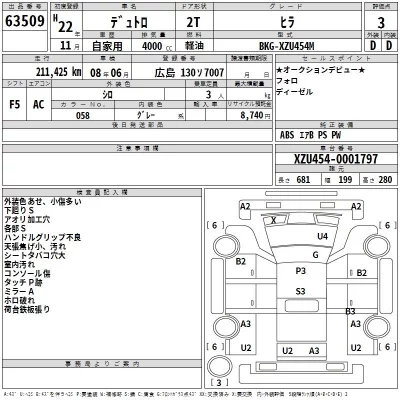 Hino DUTRO  с аукциона в Японии
