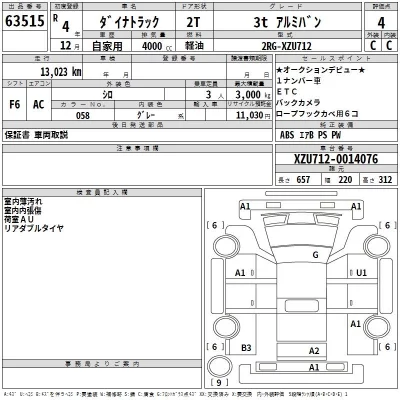 Toyota DYNA  с аукциона в Японии
