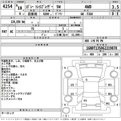 GM CHEVROLET TRAIL BLAZER  с аукциона в Японии