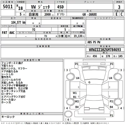Volkswagen JETTA  с аукциона в Японии