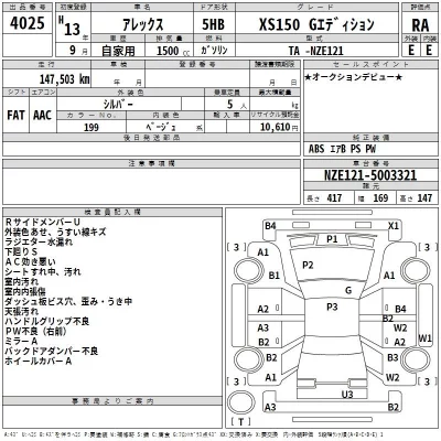 Toyota ALLEX  с аукциона в Японии