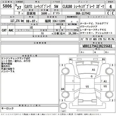 Mercedes-Benz CLA CLASS  с аукциона в Японии