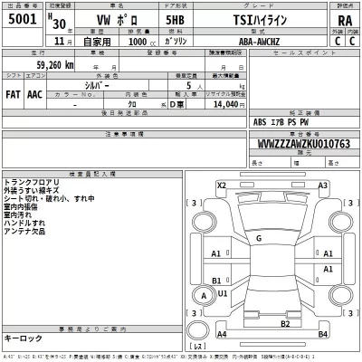Volkswagen POLO  с аукциона в Японии