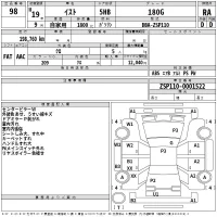 Toyota IST лот № 98 оценка RA  с аукциона в Японии 2