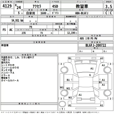 Mazda AXELA  с аукциона в Японии