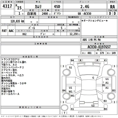 Toyota CAMRY  с аукциона в Японии