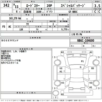 Mazda ROADSTER  с аукциона в Японии