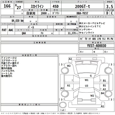 Nissan SKYLINE  с аукциона в Японии