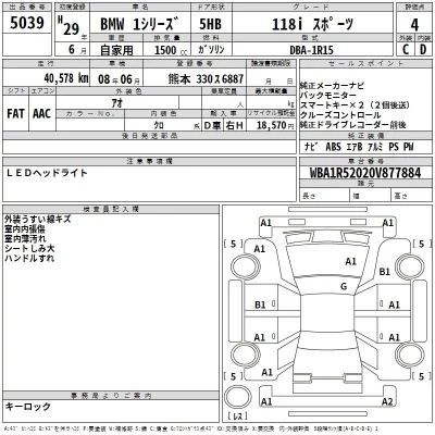 BMW 1-Series  с аукциона в Японии