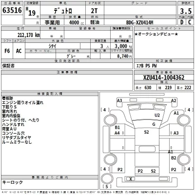 Hino DUTRO  с аукциона в Японии