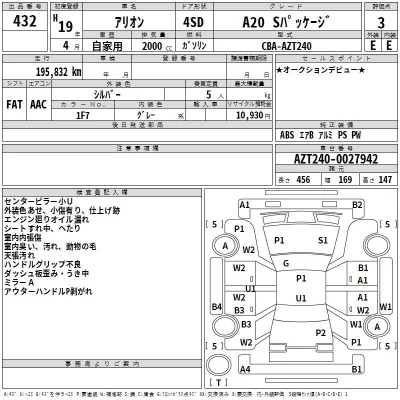 Toyota ALLION  с аукциона в Японии