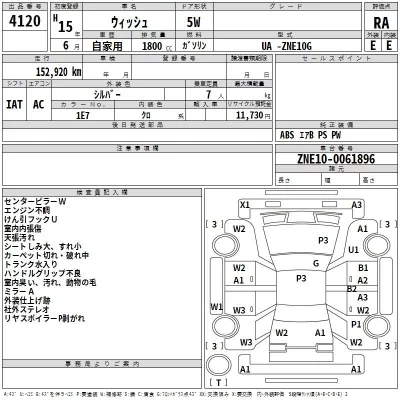 Toyota WISH  с аукциона в Японии
