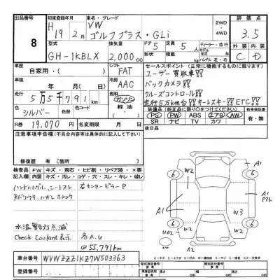 Volkswagen GOLF PLUS  с аукциона в Японии