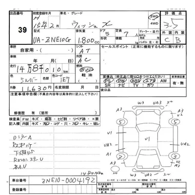 Toyota WISH  с аукциона в Японии
