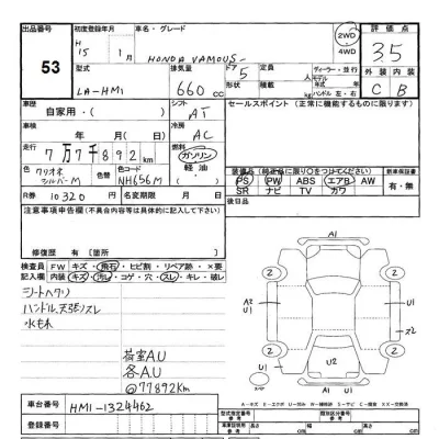Honda VAMOS  с аукциона в Японии