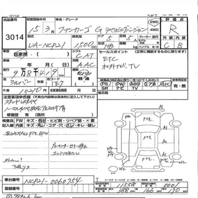 Toyota FUNCARGO  с аукциона в Японии