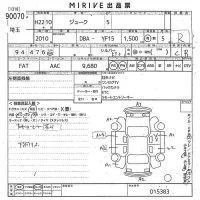 Nissan JUKE лот № 90070 оценка R  с аукциона в Японии 10