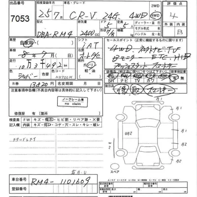 Honda CR-V  с аукциона в Японии